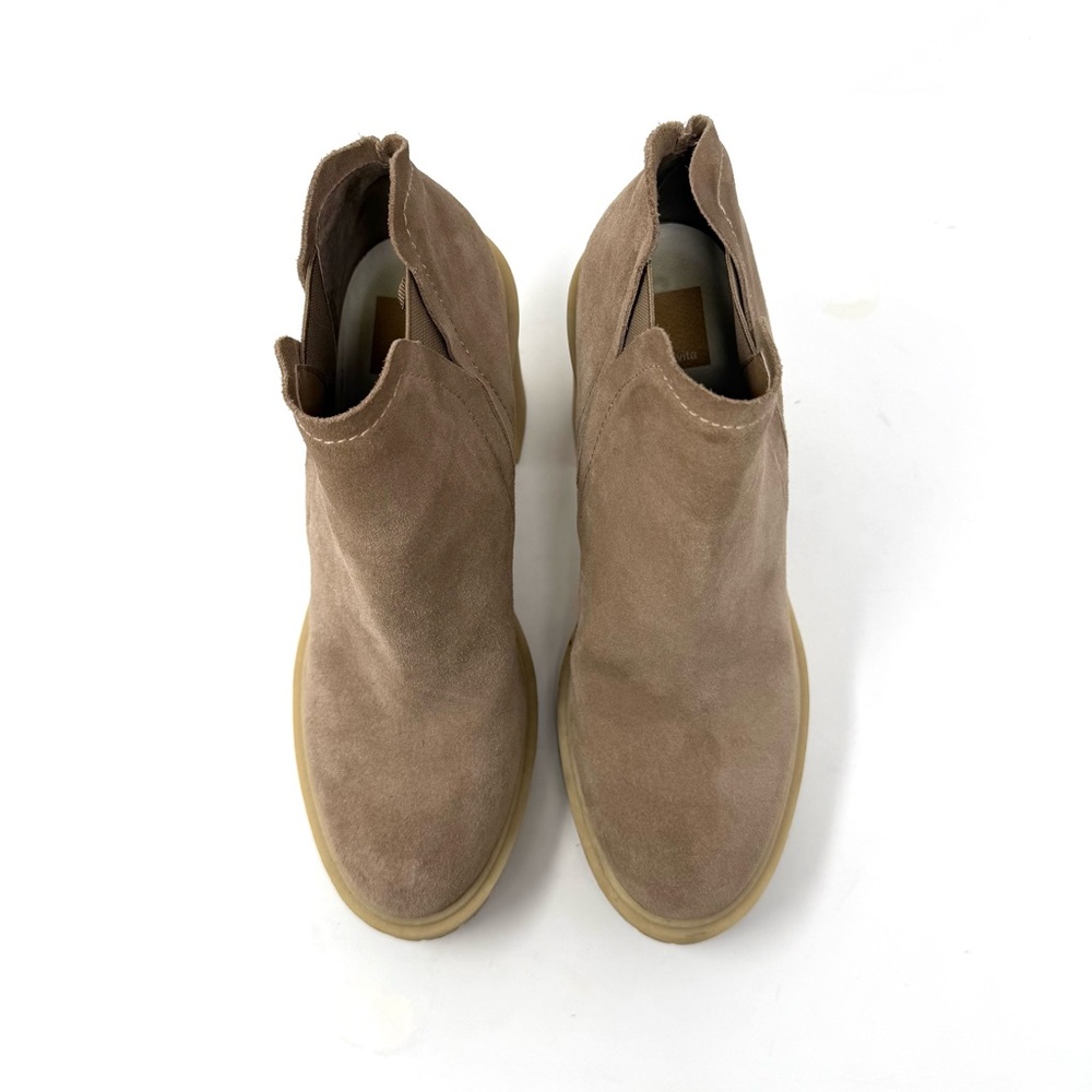 Dolce Vita Cashe H2O Taupe Suede Lug Sole Ankle Platform Boots 8.5 Waterproof - Picture 4 of 16